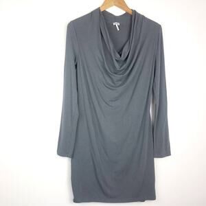 Long Sleeve Cowl Neck Dress Gray Medium Splendid